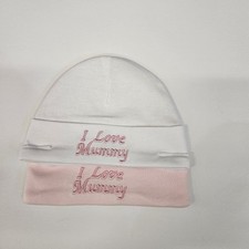 2 baby girls Newborn Hats - "