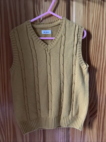 Boys mustard cabled sleeveless - boys,