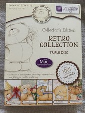 Docrafts Digital Designer Forever Friends Retro Collection Triple CD Rom New