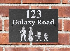 Star Wars Family  Funny Natural Slate  Door Number Sign Plaque 2 Sizes Available