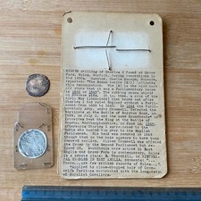 Interesting Charles I Hammered Silver Shilling with info/etching? c5.65g(r#a4UK)