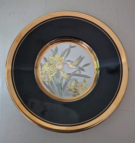 24kt gold edged oriental plate - gold,