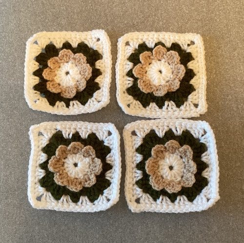 Handmade crochet floral square - handmade,
