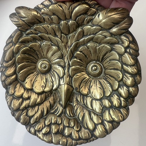 Vintage brass owl face - vintage,