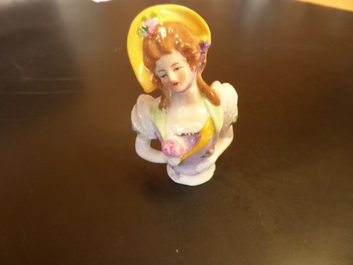 German porcelain half doll - porcelain,