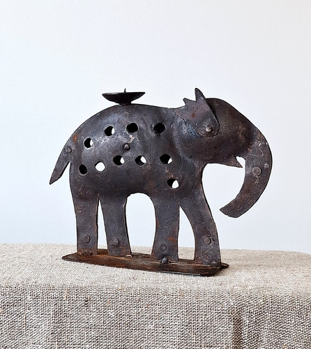 Vintage metal elephant - vintage,