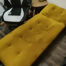 Small Sofa Bed Chair Velvet Fabric Sleeper Chair Campervan Caravan