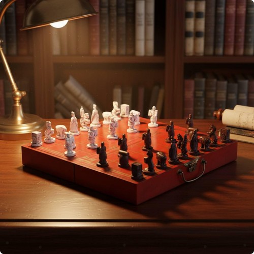 Terracotta warrior chess set - terracotta,