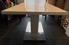 White Mirror Base Dining Table