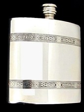 Pewter Hip Flask 4oz,  Celtic