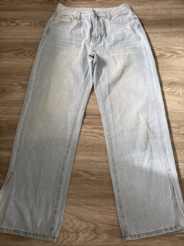 Shein light blue denim split - light,
