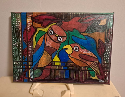 Abstract birds canvas - abstract,