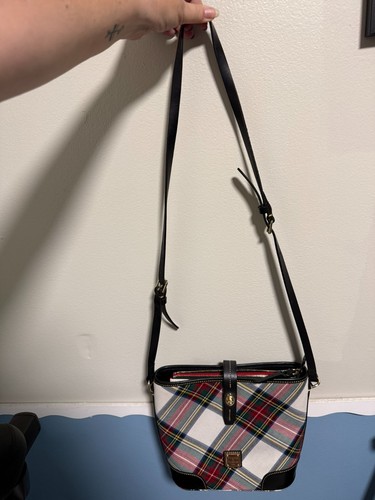 Dooney and bourke white tartan - and,