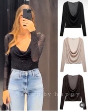 ZARA Black RHINESTONE APPLIQUE