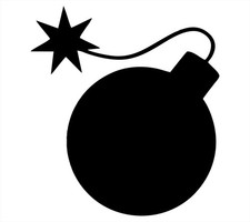 BOMB FUNNY CARTOON VINYL DECAL
