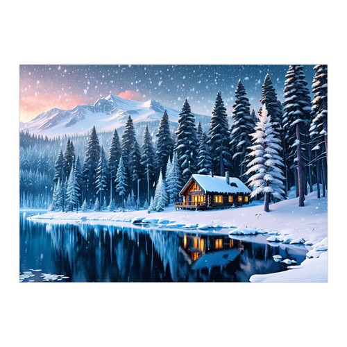 Frozen lakeside cabin wall - lakeside,
