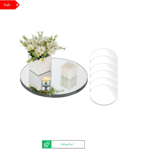 Glass round mirror candle - round,