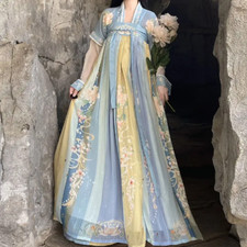 Women Hanfu Dress Chinese Style Clothes Folk Dance Stage Traditional Vintage