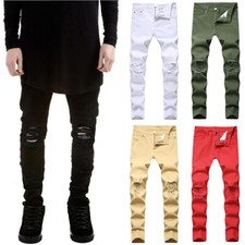 Mens Stretch Ripped Denim