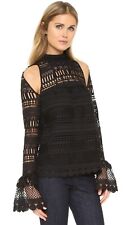 Wildfox Ministry Of Style Black Lace Cutout Bell Sleeve Blouse Size 2