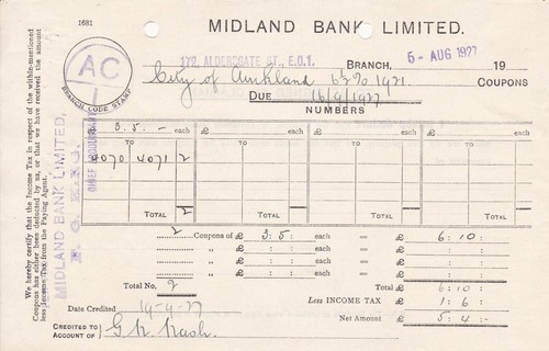 Midland bank limited city - midland,
