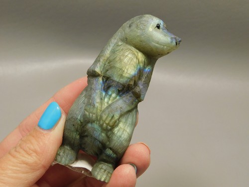 Meerkat figurine labradorite - meerkat,