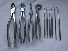 10 x vintage dentistry dentist tools instruments