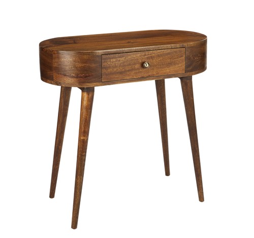 Solid dark brown wood console - solid,