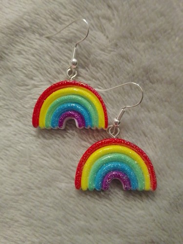 Novelty rainbow earrings - novelty,