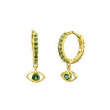 Hoop Huggie Drop Zirconia Earrings Sterling Silver 18k Gold Plated Jewellery