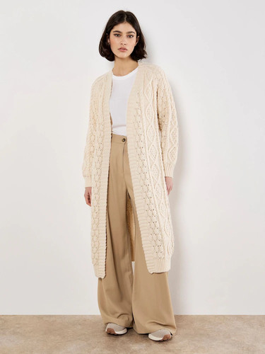 Apricot cream cable knit open - cable,