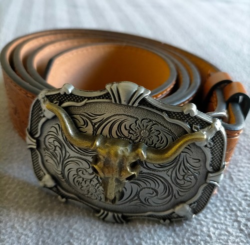 Men cowboy belt - men's, longhorn