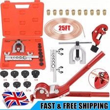 Brake Lines Repair Kit Copper Pipe Flaring Tool Cutter Bender &3/16" Unions Nuts