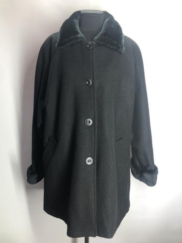 Women canali coat black wool - black,