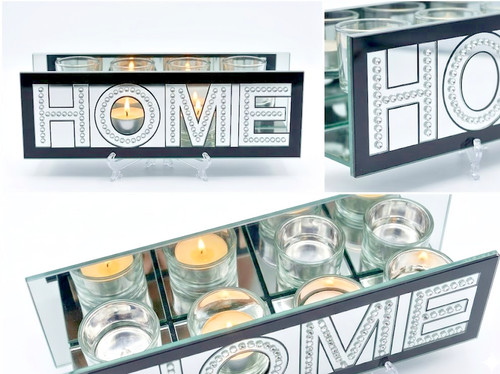 Mirrored home tea light candle - mirrored,