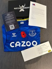 Rare Everton CENK TOSUN Match Issued Poppy Signed Shirt - In Box
