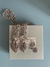 Beautiful Danon Silver Plated Pewter Set - Necklace, Bracelet And Earrings