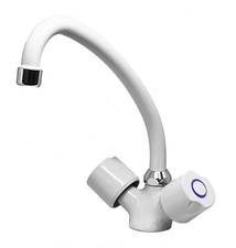 WHITE SINK MIXER KITCHEN TAP