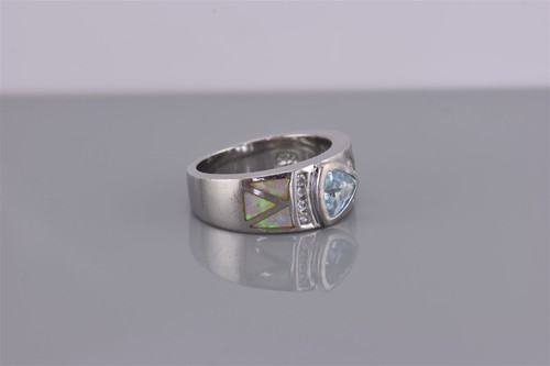 Sterling silver blue - silver, trillion