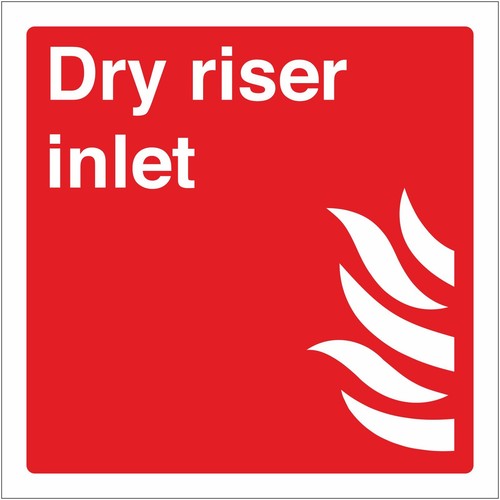 Dry riser inlet fire - dry, safety