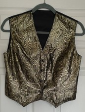 Women's  Waistcoat Black & Gold By Rex Regal Size Small