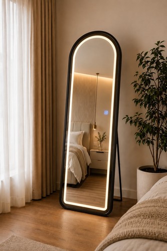 Led full length arched mirror - full,