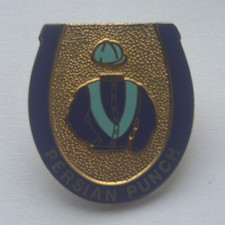 PERSIAN PUNCH  Pin Badge Race  Horse racing memorabilia