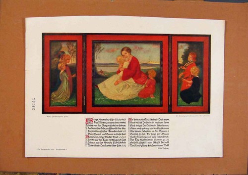 Original old antique print - original,