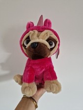 Keel Toys Pugsley 14cm Pug Dog in unicorn costume Cuddly Soft Toy Teddy Plush