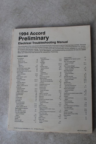Orig factory 1994 honda - 1994,