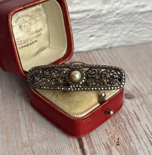 Art deco marcasite faux - an,