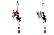 Primus Black Silhouette Hanging Fairy Metal Bell Wind Chime Choice of 2 Colours