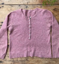 Brora Baby Pink Grandad Top 100% Cashmere