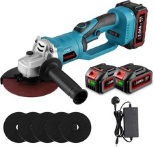 ONEVAN 125MM Cordless Angle Grinder 18000RPM Rotatable Head Battery Power Tool